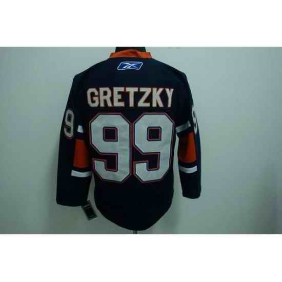 Mitchell  26 Ness Oilers #99 Wayne Gretzky Dark Blue Stitched Throwback NHL Jersey